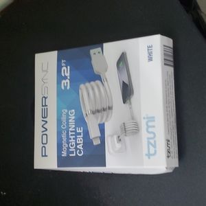 Power sync magnetic coiling lightning cable apple charger